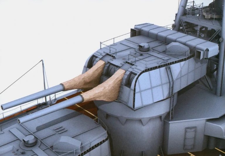  Двухорудийная башня модели «Е» крейсера типа Takao с орудиями 203/50 «Тип 3 №2»