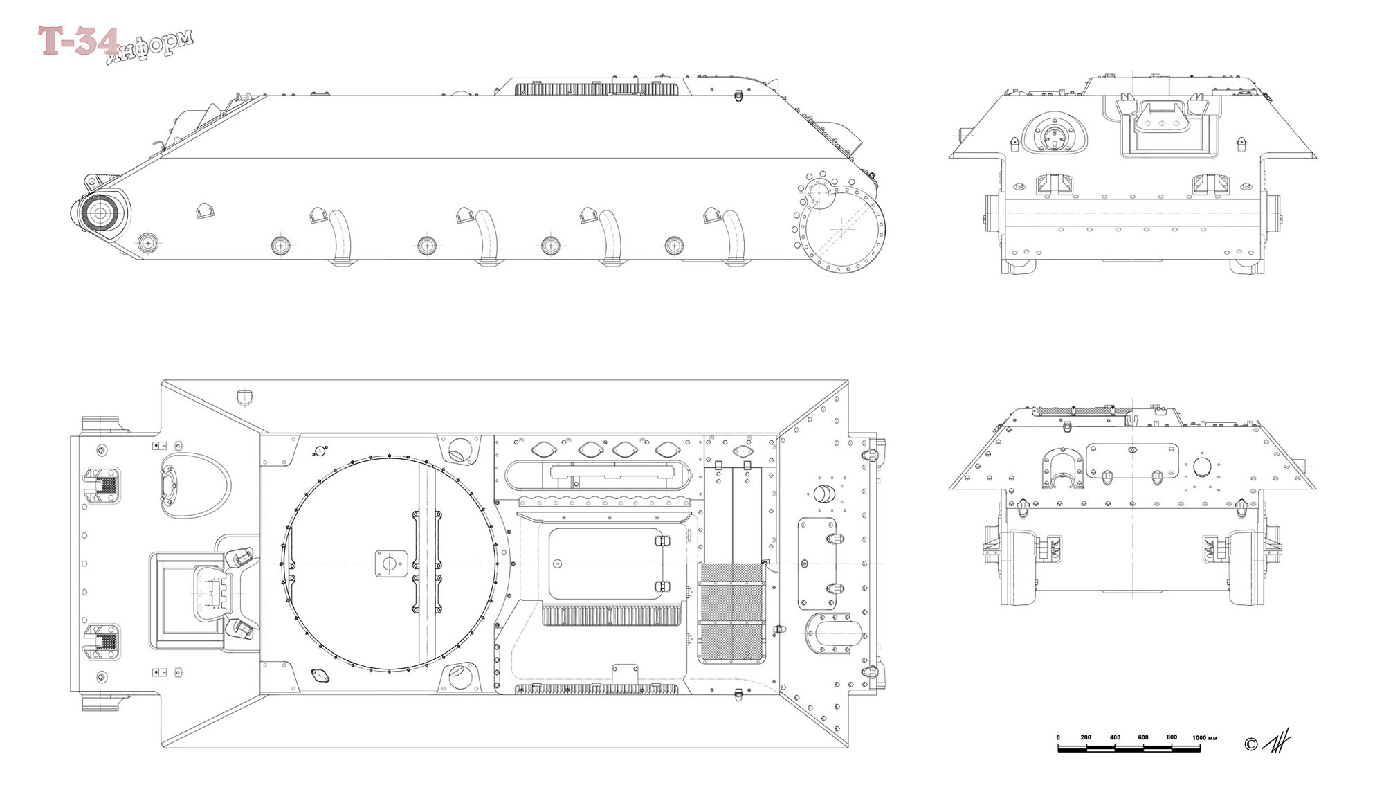 Схема танка т34 корпус