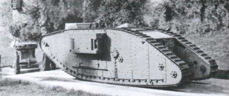 Мемориальный танк Mark III "самка" в парке Кэнтербери