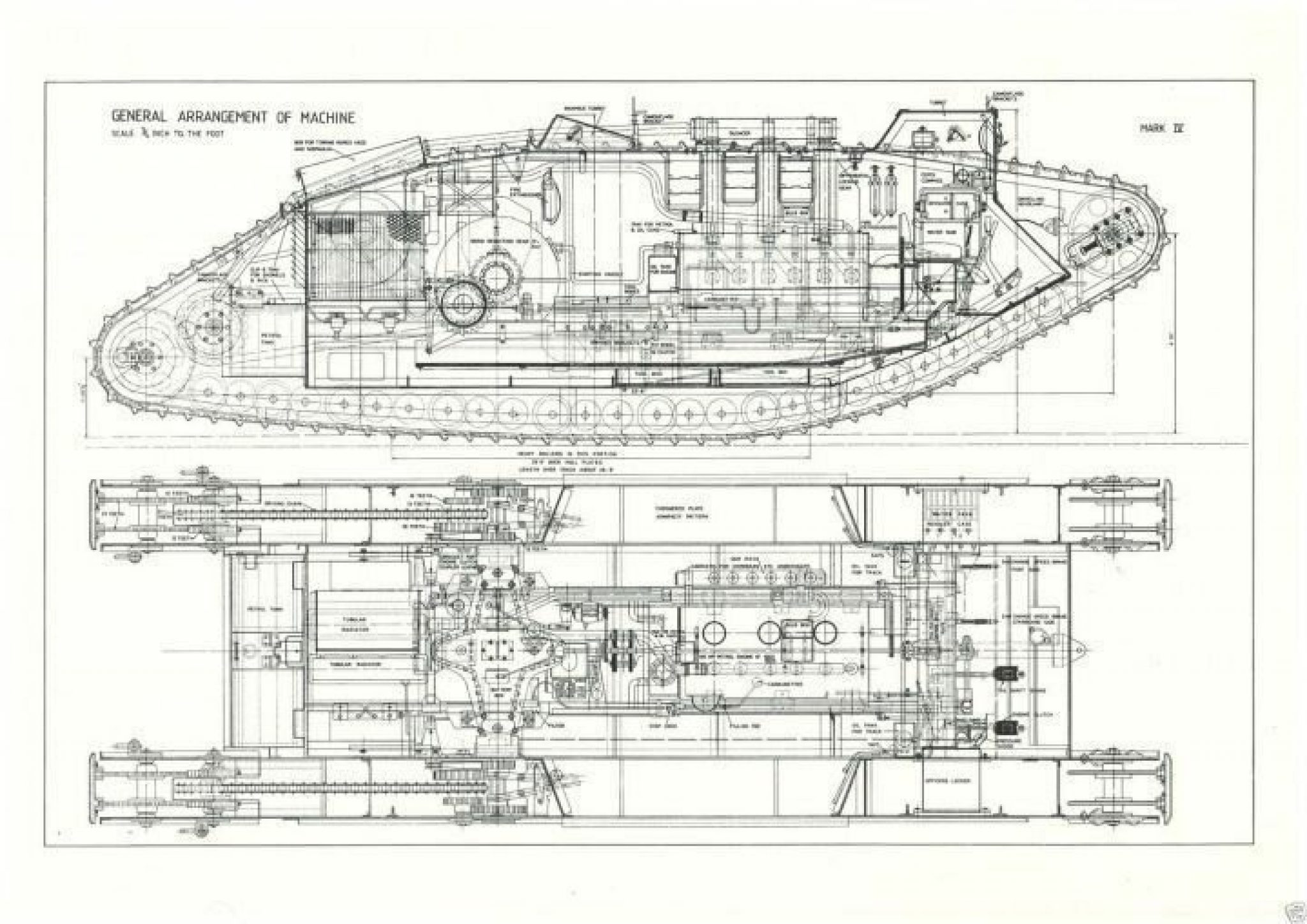 Марк 2 танк чертеж