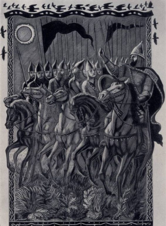 В. Фаворский, иллюстрация к «Слову о полку Игореве», гравюра на дереве