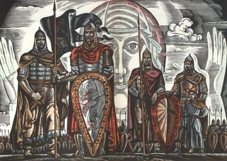     Князья, отправившиеся в поход в «Слове о полку Игореве», современная иллюстрация