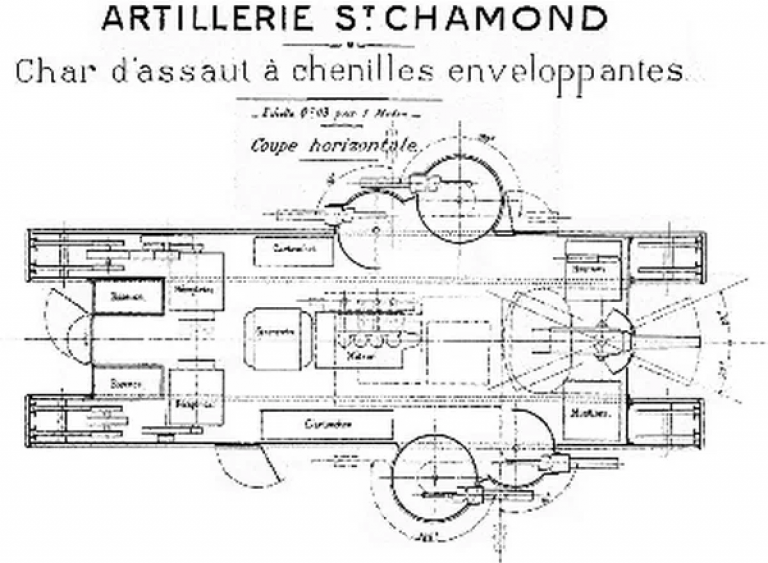 Путь к танку. Часть 14 Char 25t Saint-Chamond. Французский ромб на ватмане