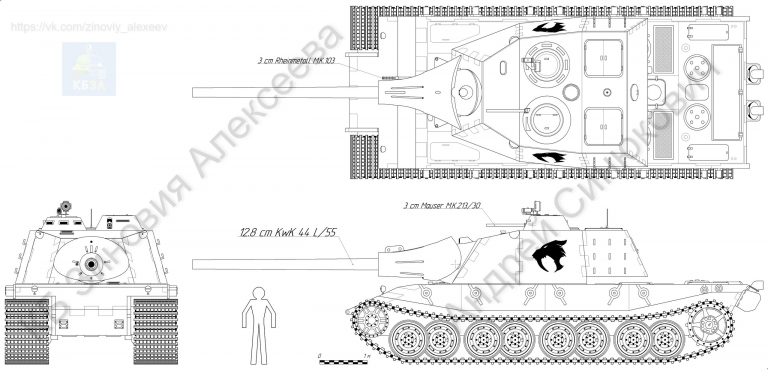 Альтернативный танк предельных параметров уцелевшего Третьего Рейха. St.Pz.Kpfw. XI Säbelzahntiger