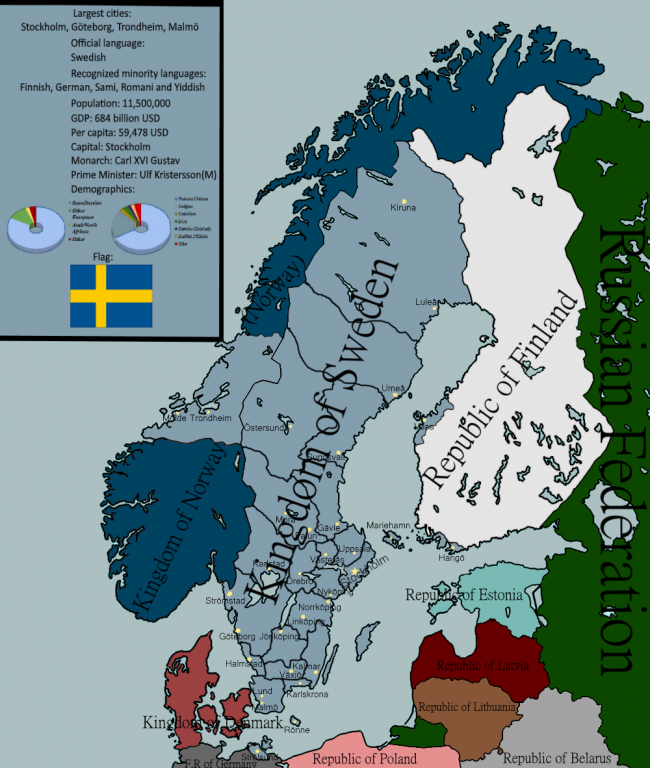 Таймлайн Великой Шведской Империи с 17 века до наших дней