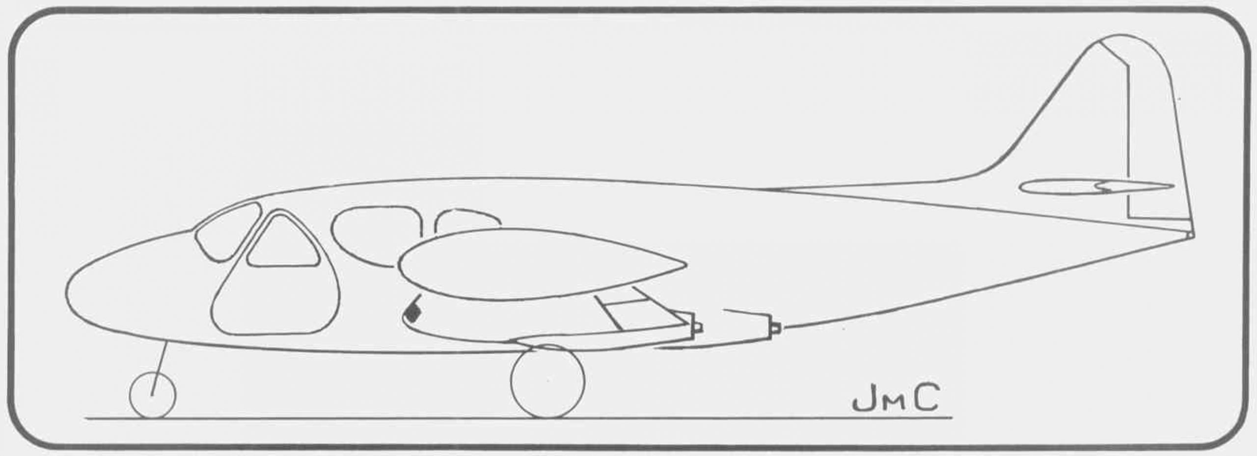 схема проекта административного самолета Breguet Executive с четырьмя ТРД Turboméca Palas