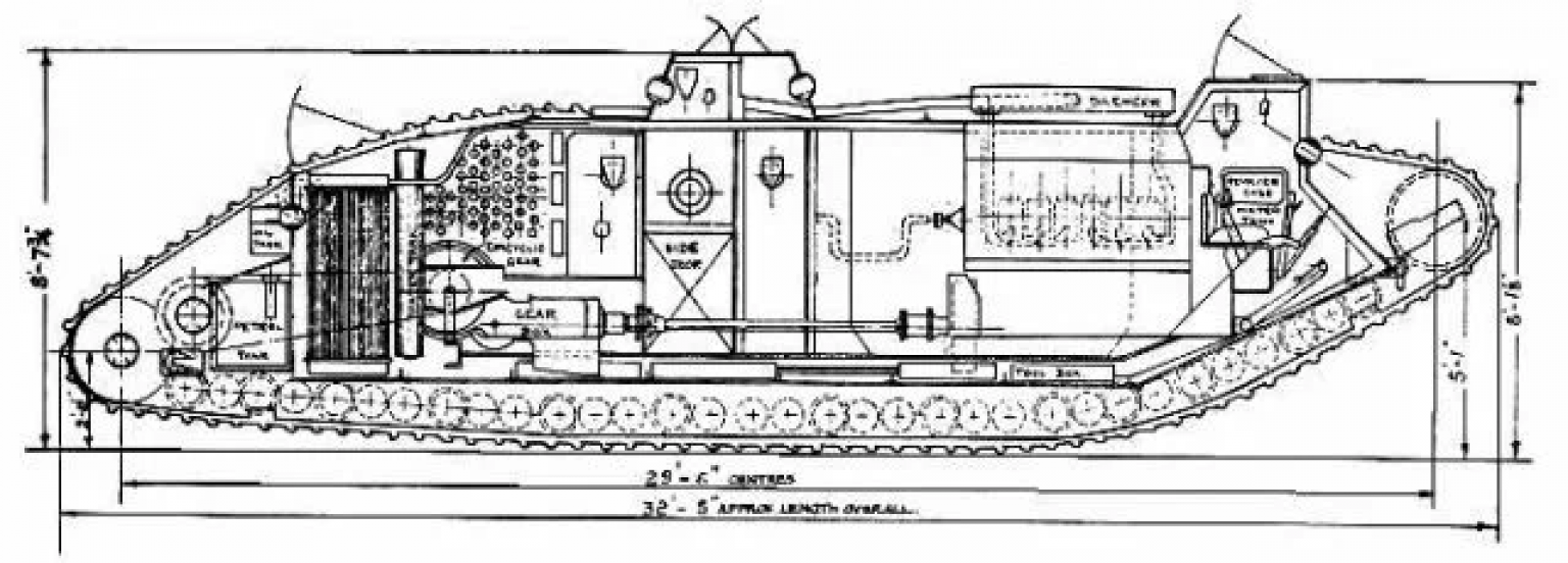 Марк 2 танк чертеж