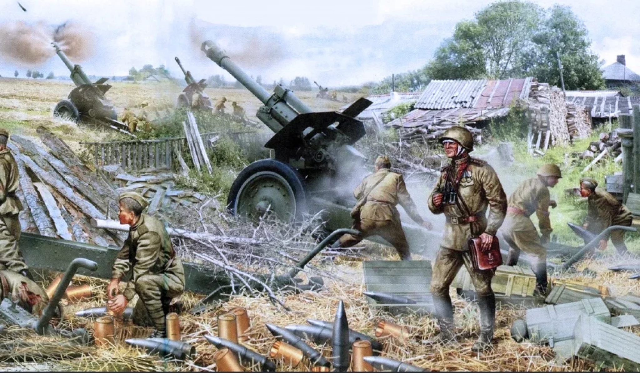 Победа над вермахтом. Советская артиллерия в бою. Фон военные действия. Артиллерийское сражение. Военный артиллерист.