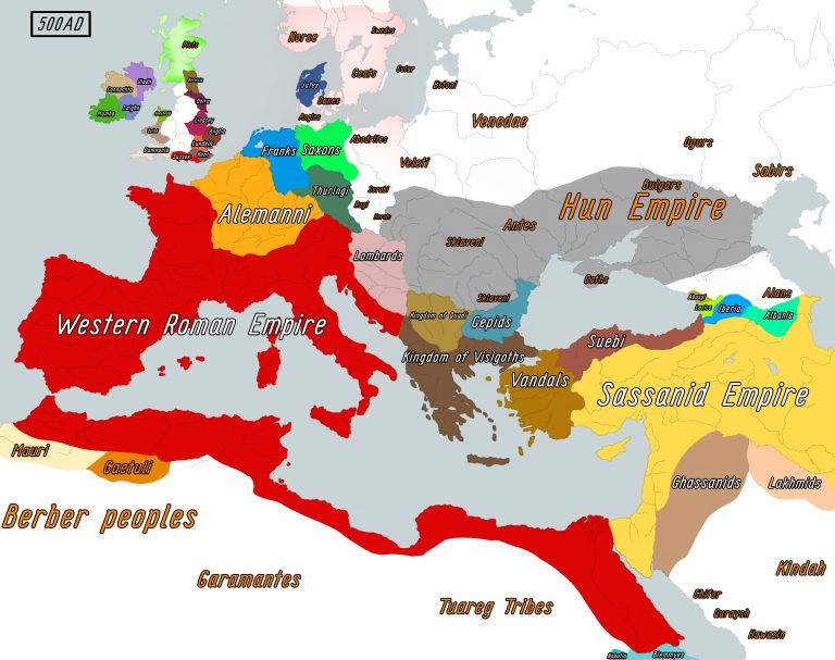   Карта мира на 500 год