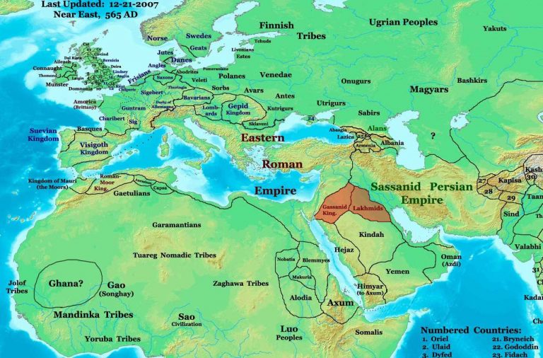    Государства Лахмидов и Гасанидов на карте