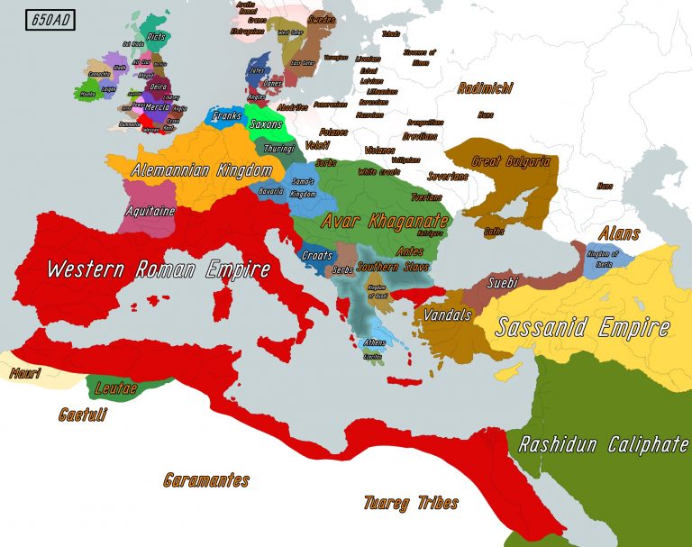    Карта мира на 650 год