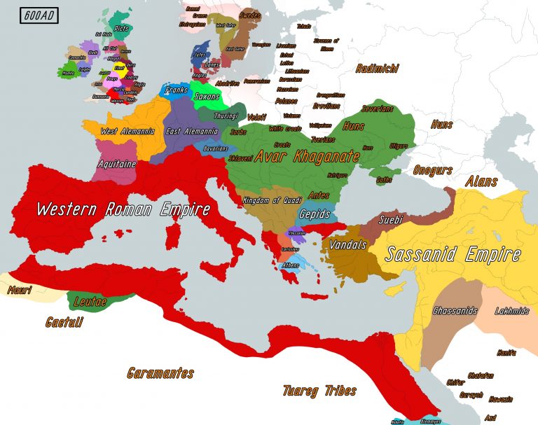    Карта мира на 600 год
