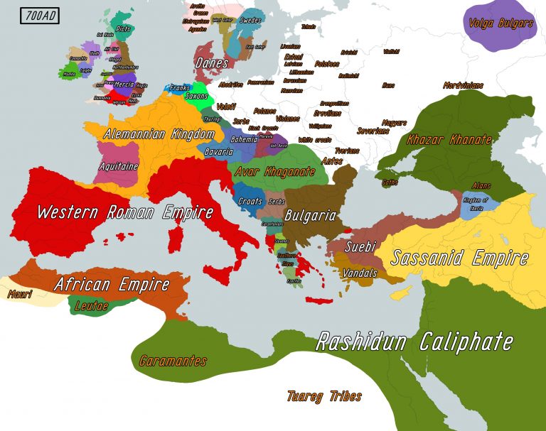    Карта мира по состоянию на 700 год