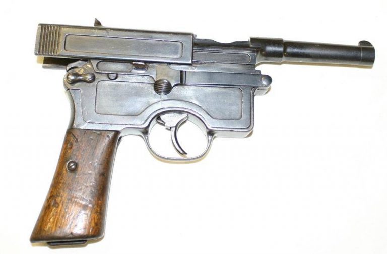     Пистолет «Витали» М1910 Терни. Вид справа. Затвор сдвинут. Фото http://littlegun.be