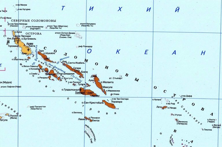 Современная карта Соломоновых островов