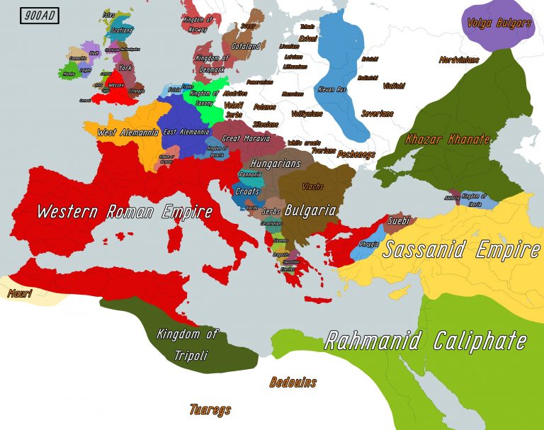  Карта мира по состоянию на конец 9 века