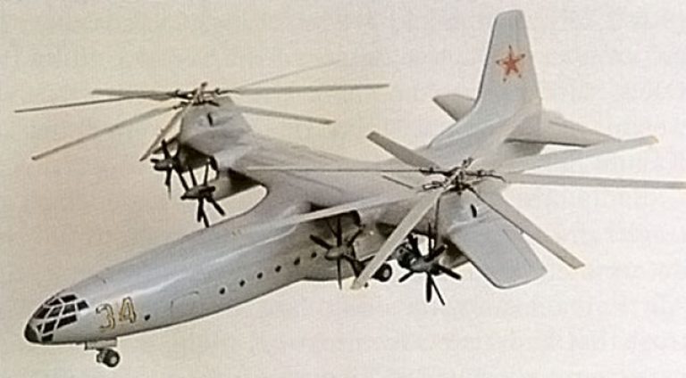 Модель тяжелого военно-транспортного винтокрыла Ка-34 поперечной схемы