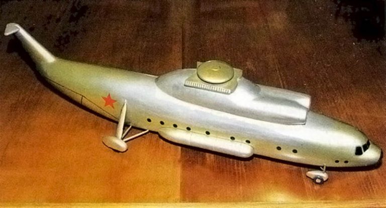 Одна из моделей одновинтовой схемы, рассматриваемых при создании Ми-12, близкой по конфигурации к «изделию 90»