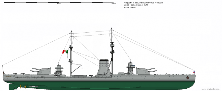 Линкор с четырёхорудийными башнями контр-адмирал Эдуардо Феррати для Итальянского флота