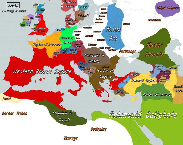    Карта мира в 950 году
