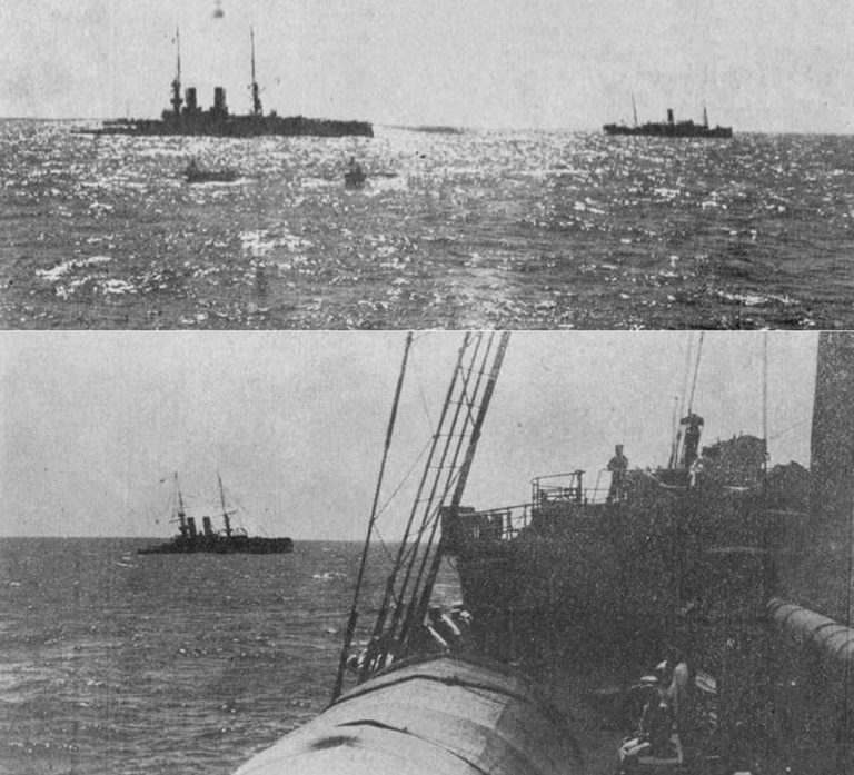 Гибель крейсера «Владимир Мономах» (сники вспомогательных крейсеров «Садо-Мару» и «Мансю-Мару»)