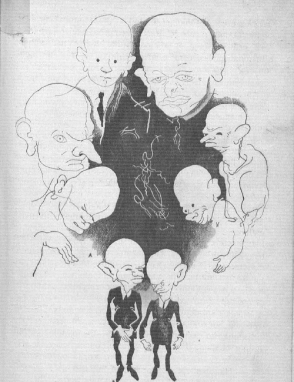 Американские империалисты на иллюстрации В. Александровского к изданию 1928 года. Впрочем, и все прочие герои не лучше