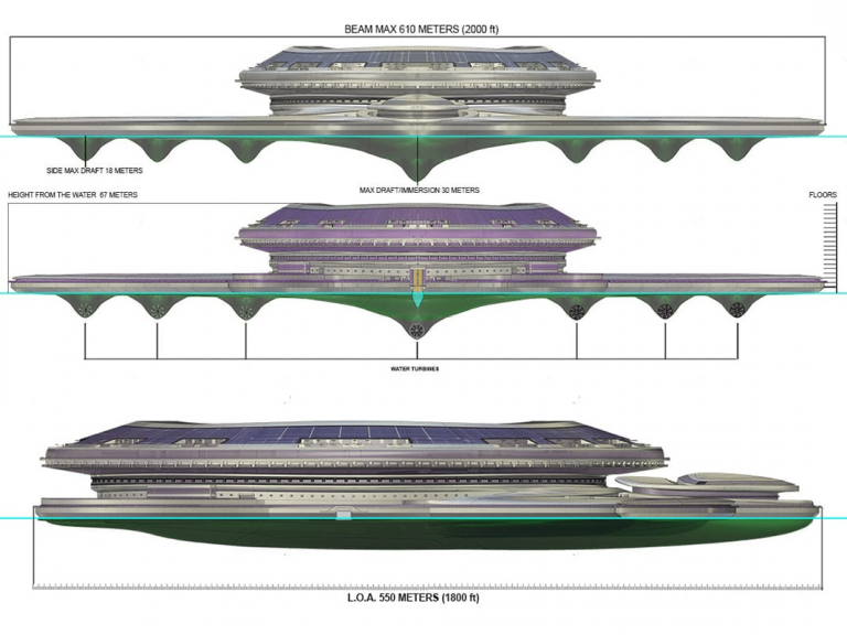 Саудовская Аравия построит самый большой плавающий объект в мире. Плавающий город - яхту «Pangeos» (Пангея)