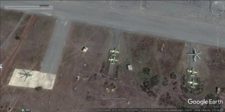  Cпутниковый снимок Google Earth: боевые вертолёты и штурмовики MB.339C на авиабазе Асмара