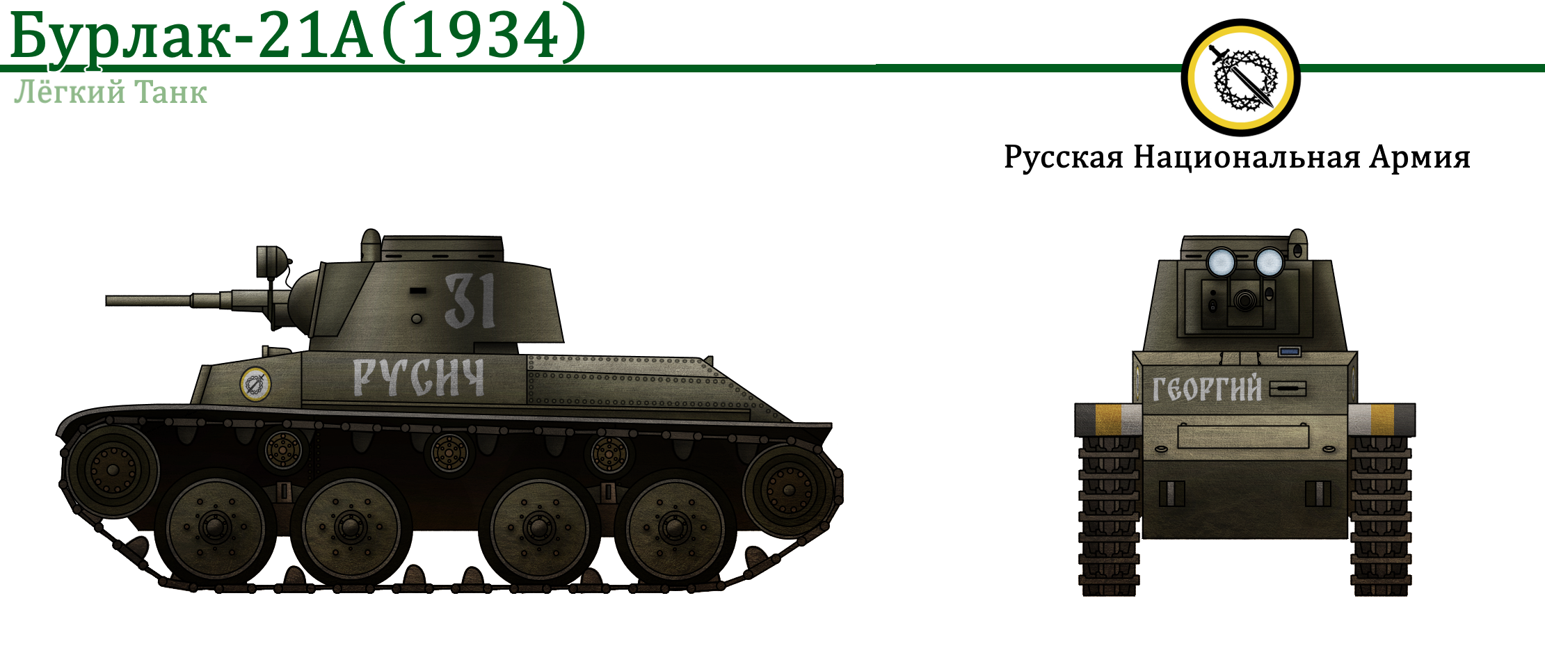 Бурлак-21 и Бурлак-21А (Объект 321). Серия Лёгких Танков для Российской Национальной Республики из Vladkov Conspiracy Theory