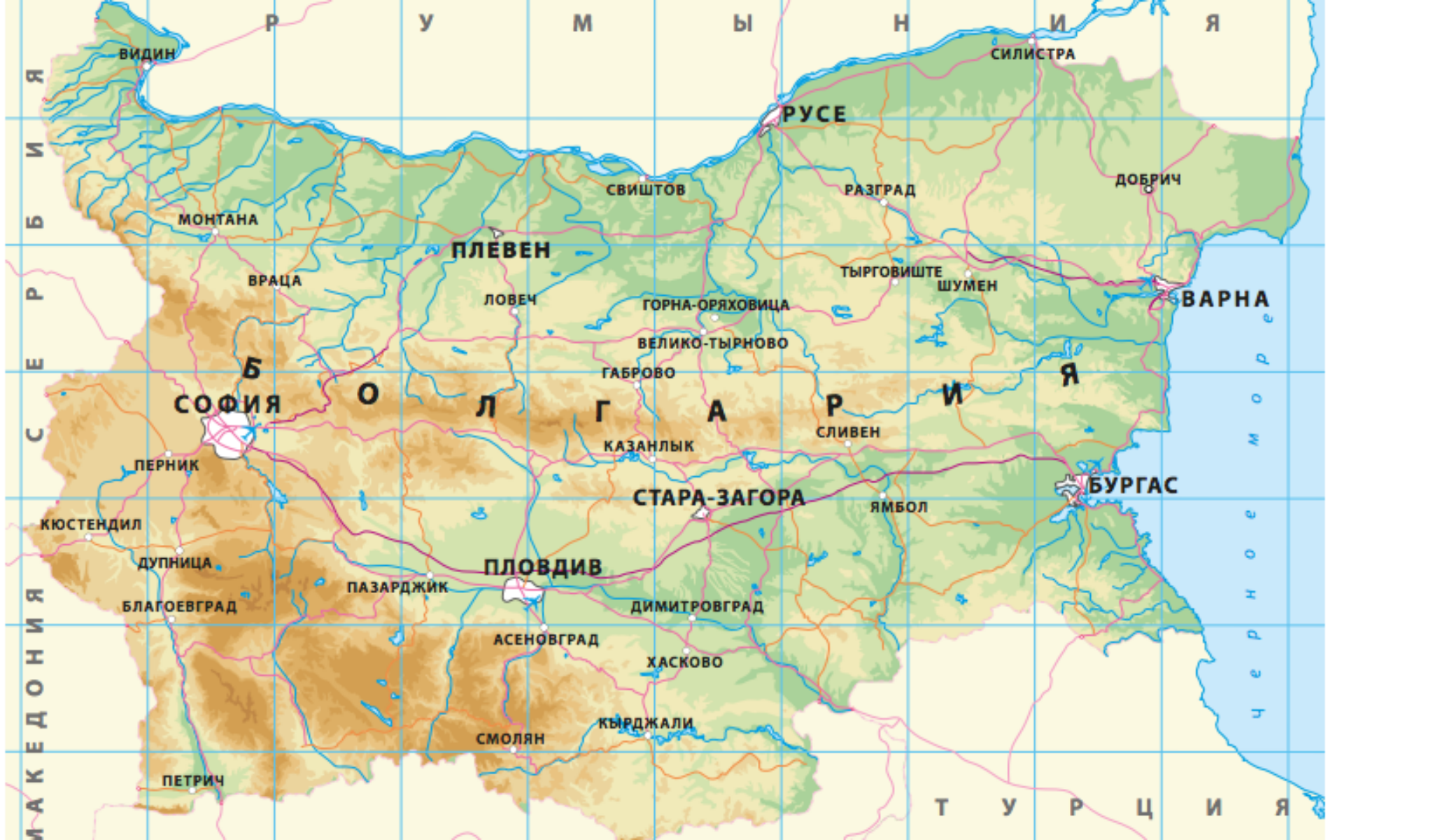 Карта городов болгарии на русском