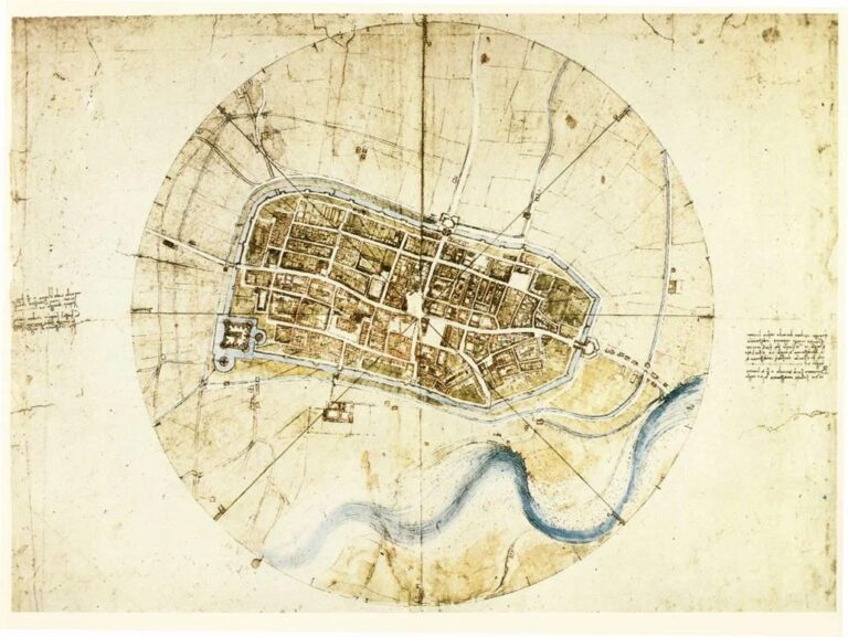 План Имолы, нарисованный Леонардо да Винчи для папской армии.