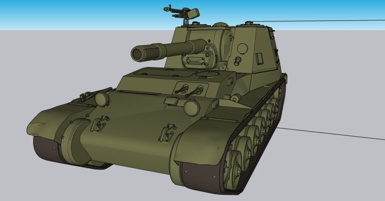 Модель альтернативного Зверобоя из Харькова. Визуализация САУ на базе А-44 (Т-44)