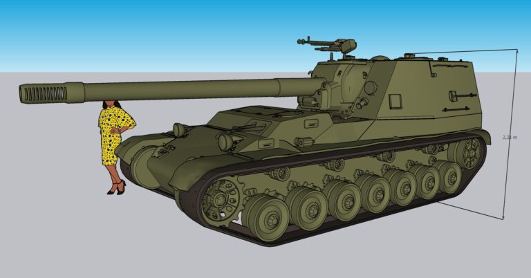 Модель альтернативного Зверобоя из Харькова. Визуализация САУ на базе А-44 (Т-44)