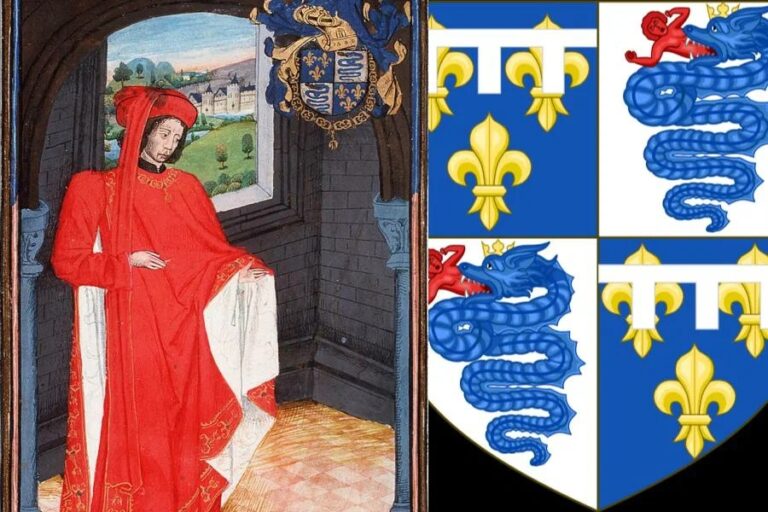 Карл Орлеанский с личным гербом, соединяющим регалии отца и матери

Карл Орлеанский принимает присягу у одного из вассалов