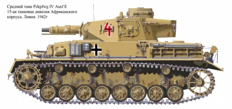 Германский средний пушечный танк Pz IVЕ. Улучшался от модели к модели. Фирма «Крупп» разработала модель со спрямленным лобовым бронелистом по образцу Т-34. Был изготовлен макет, но сам танк с такой броней так и не появился вплоть до самого конца войны! Танк получил обозначение 9/BW. Но новый нос корпуса привел бы к росту веса танка на 880 кг. Усиленная броня бортов и кормы, а также переделанная ходовая часть доводили вес до 28,2 тонны, чего шасси выдержать не могло. Поэтому-то от этой идеи и отказались. Второй раз наклонную броню предложили на Pz. Kpfw. III/IV, от него отказались в пользу Jagdpanzer 38 D