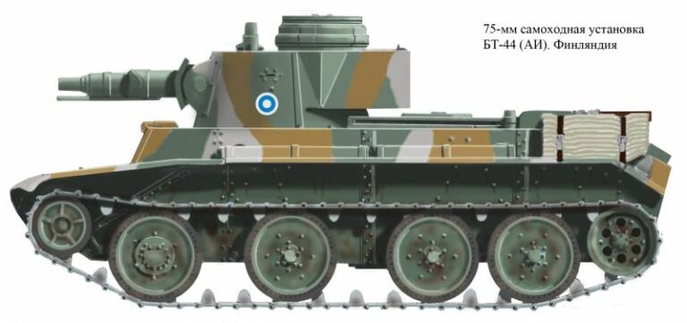 Финская САУ на базе танка БТ-7 – БТ-44 (АИ – альтернативная история).