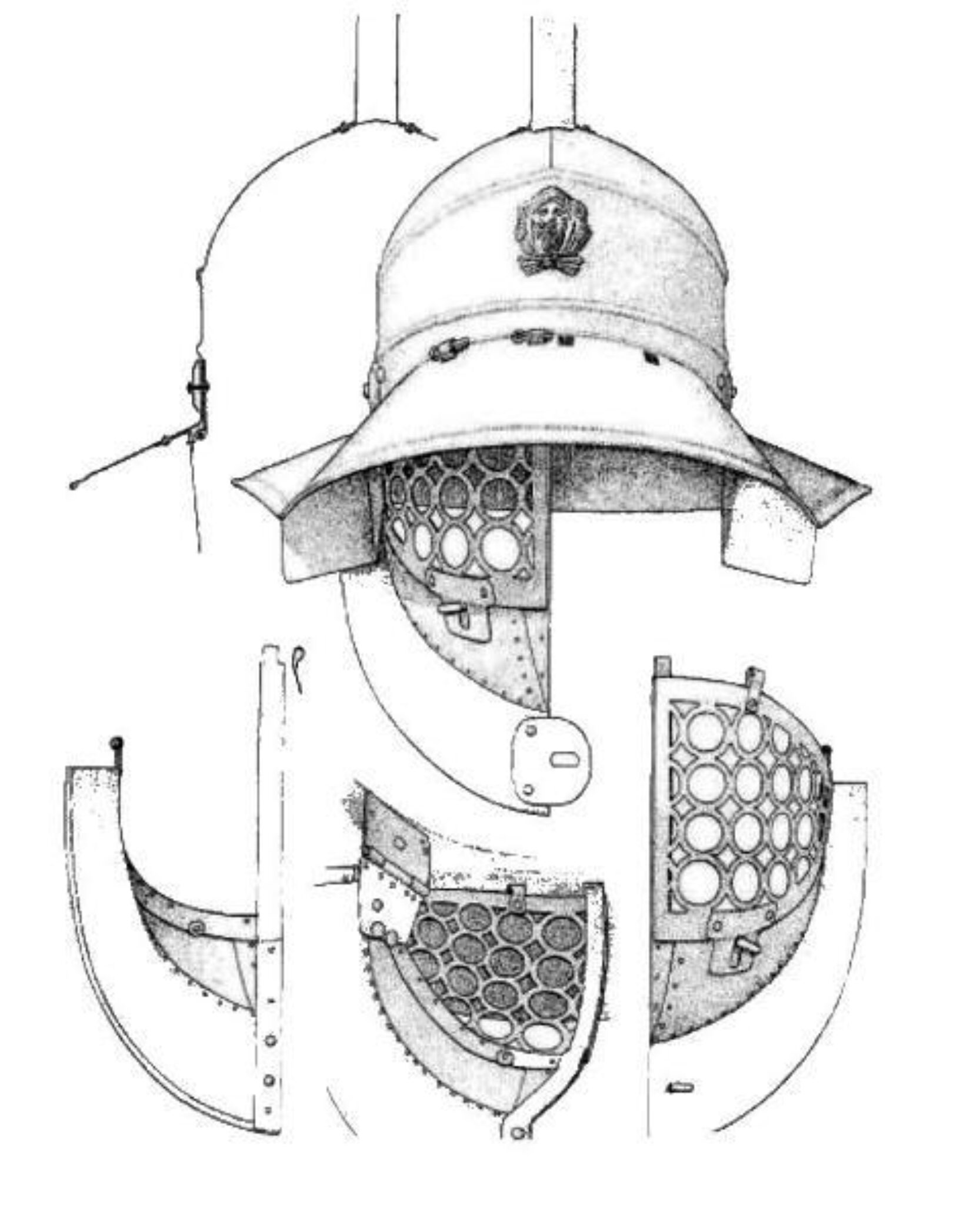 Шлем схема. Шлемы гладиаторов древнего Рима. Шлем Римского легионера чертеж. Гладиаторский шлем III-го типа схема. Чертеж шлема.