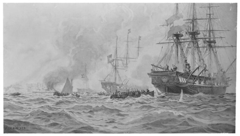 Австрийские корабли во время экспедиции против берберийских корсаров