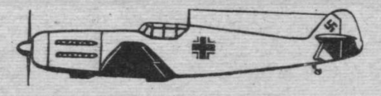 данный вид истребителя Me 115 сбоку показывает типичную компоновку компании Messerschmitt