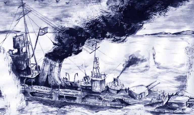 Последний бой: Крейсер "Пинхай" под бомбами японских самолетов