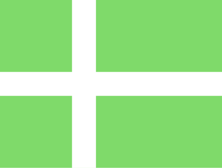 Флаг Норвегии в этой АИ; видно общее стремление заснеженных стран к зелёным цветам и оттенкам