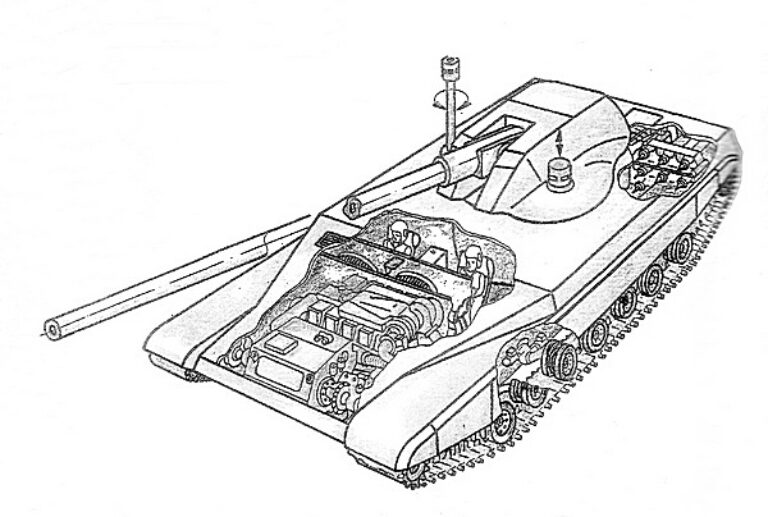 Польский танк четвёртого поколения с семикатковым шасси разработки 1997 года