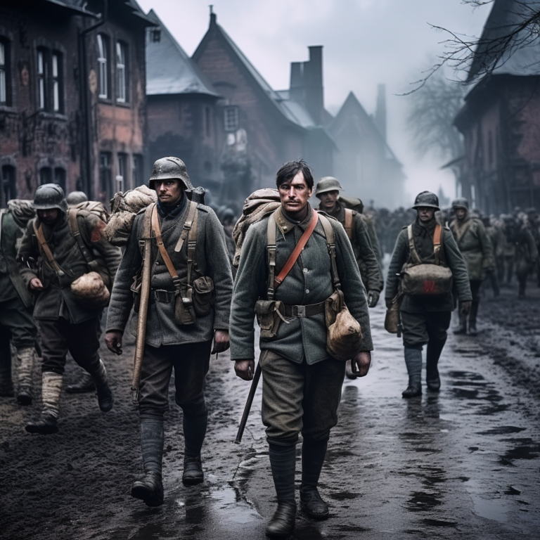 Немецкие солдаты в Бельгии