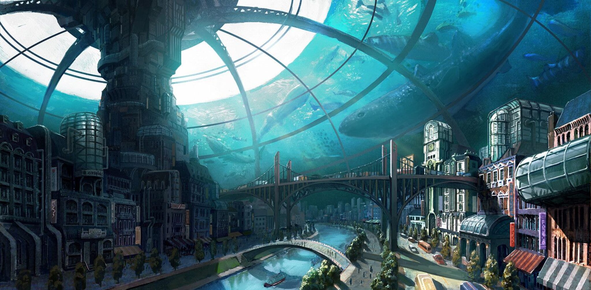 Город поды. Город купол scifi концепт Art. Гидрополис подводный город купол. Экогород будущего концепт. Биошок подводный город.