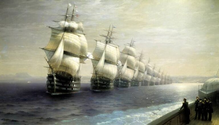 Смотр Черноморского флота в 1849 году. Худ. И. Айвазовский