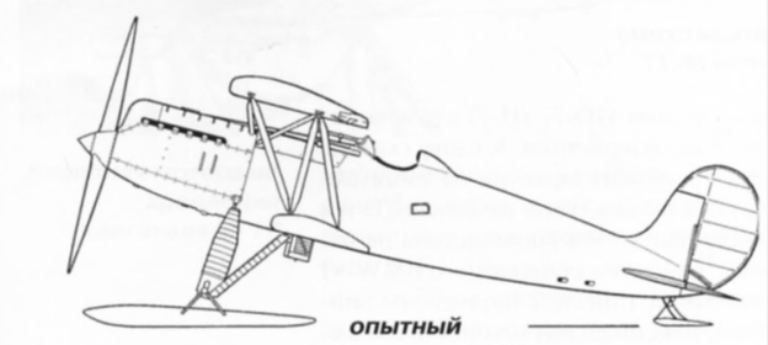 Вид сбоку опытного самолета И-3 (машина после первых доработок с улучшенной вентиляцией капота). Рисунок из книги: Маслов М. Первые истребители СССР – от И-1 до И-5
