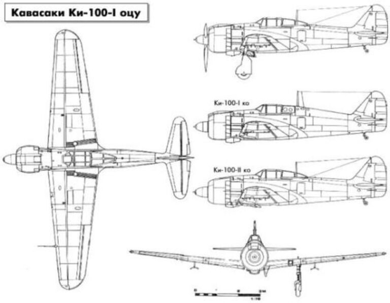 Схемы разных вариантов Ki-100