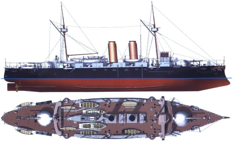 Первоначальный проект для второй тройки крейсеров типа "Инфанта Мария Тереса"