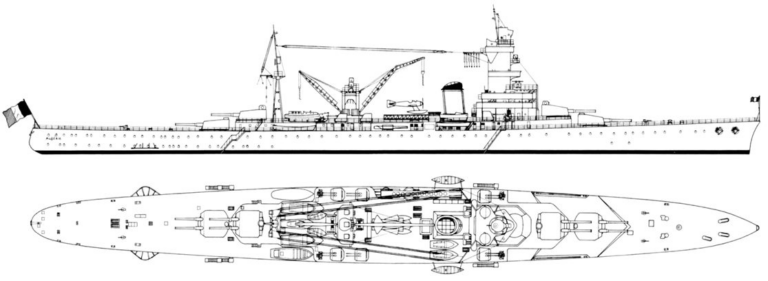 Схема крейсера Algérie