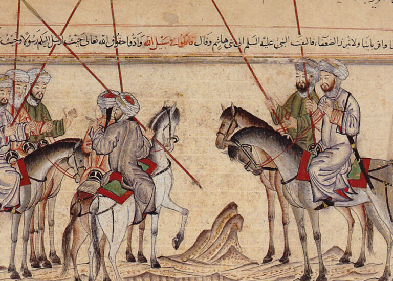 Арабская конница. Средневековая миниатюра.